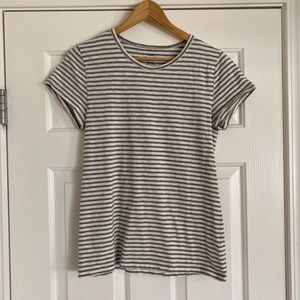 J. Crew Studio Tee 100% Cotton - Gray/White Stripe